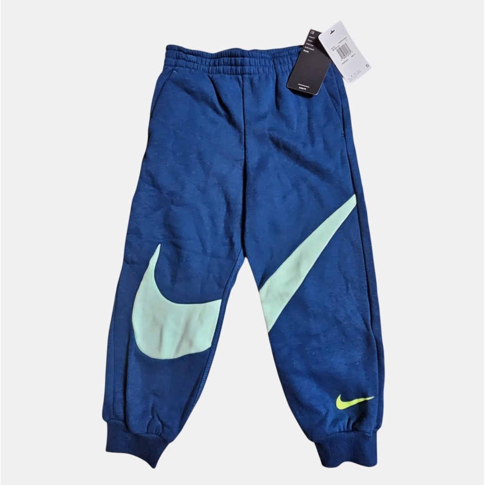Nike Swoosh Essentials Fleece Pants Boys 6 Valerian Blue Logo Sport 86K236-C00